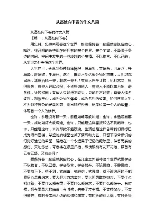 从高处向下看的作文八篇