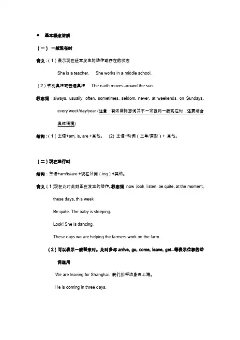 上海中考时态讲解及练习