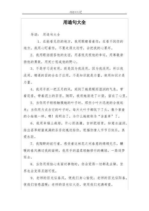 用造句大全