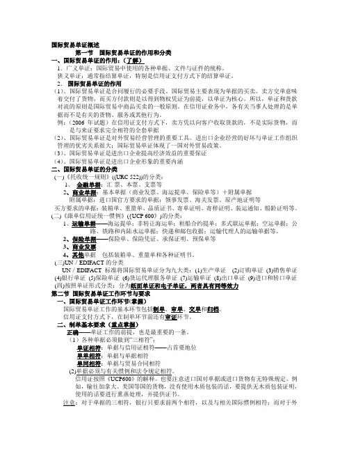 国际贸易单证概述
