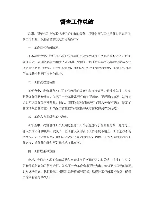 督查工作总结