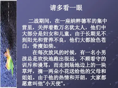 请多看一眼二战期间,在一座纳粹德军的集中营里,关押着ppt演示课件