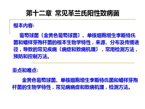 食品微生物第十二章 常见致病g