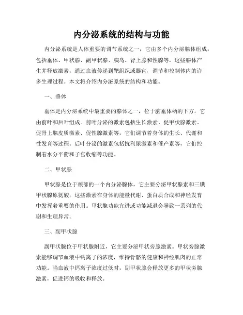 内分泌系统的结构与功能