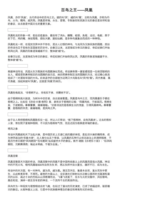 百鸟之王——凤凰