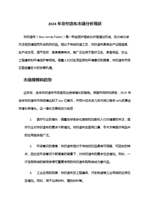 2024年非织造布市场分析现状