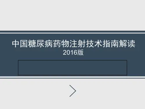 中国糖尿病药物注射技术指南解读2016版课件