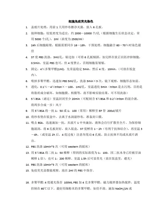 细胞免疫荧光染色