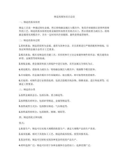 铸造初级知识点总结