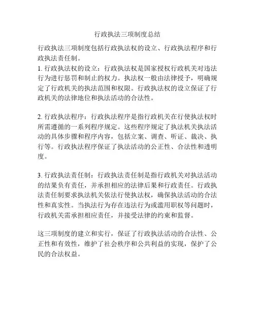 行政执法三项制度总结