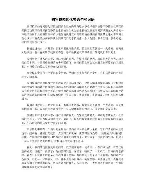 描写校园的优美语句和词语