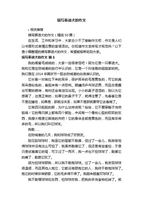 描写泰迪犬的作文