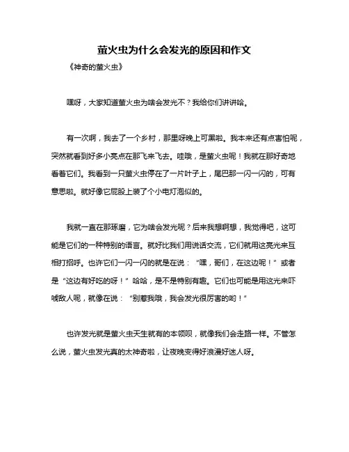萤火虫为什么会发光的原因和作文