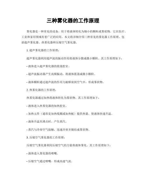 三种雾化器的工作原理