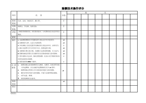 除颤技术评分标准