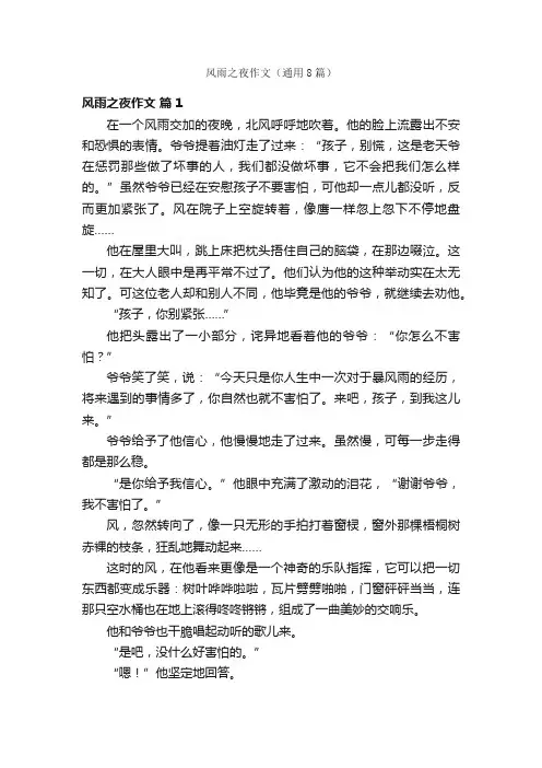 风雨之夜作文（通用8篇）