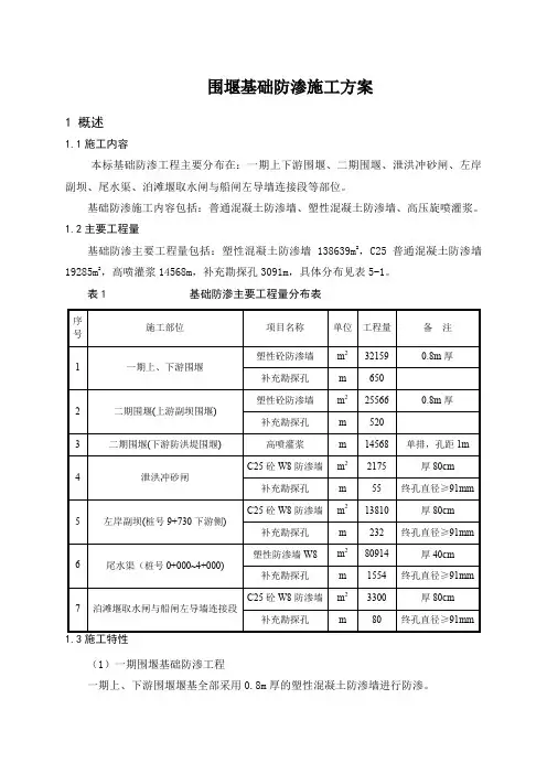 围堰基础防渗施工方案精品文档35页