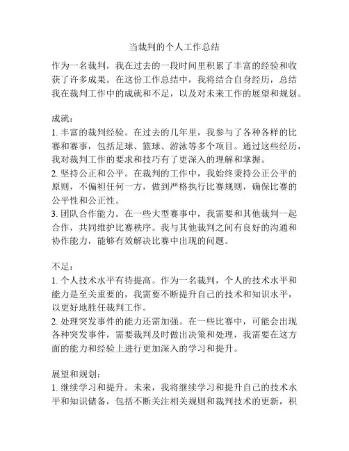 当裁判的个人工作总结