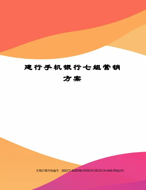 建行手机银行七组营销方案