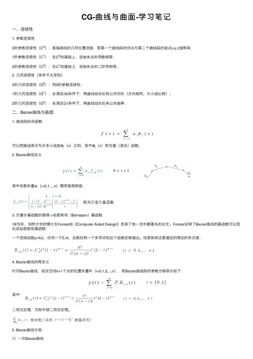CG-曲线与曲面-学习笔记
