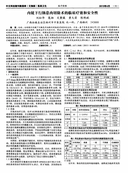 内镜下行肠息肉切除术的临床疗效和安全性