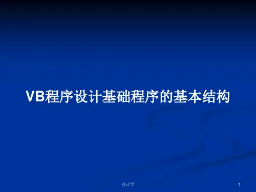 VB程序设计基础程序的基本结构PPT教案学习