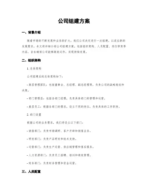公司组建方案