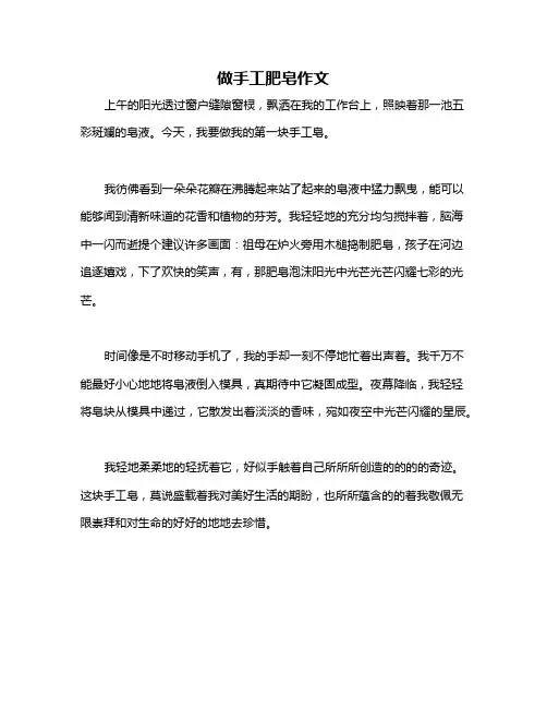 做手工肥皂作文