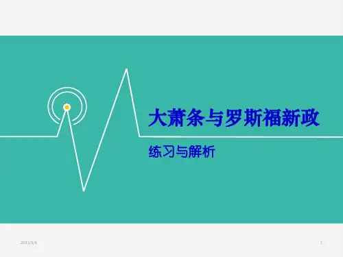 大萧条与罗斯福新政练习与答案解析