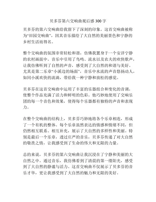 贝多芬第六交响曲观后感300字