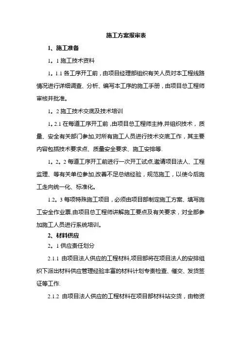 一般施工方案报审表