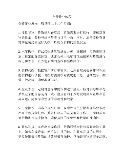 仓储作业流程