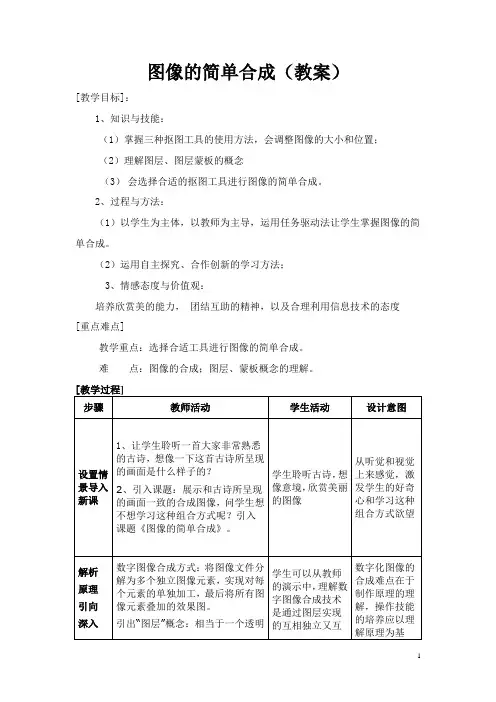 高中信息技术_图像的简单合成教学设计学情分析教材分析课后反思