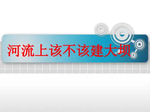 问题研究——河流上该不该建大坝