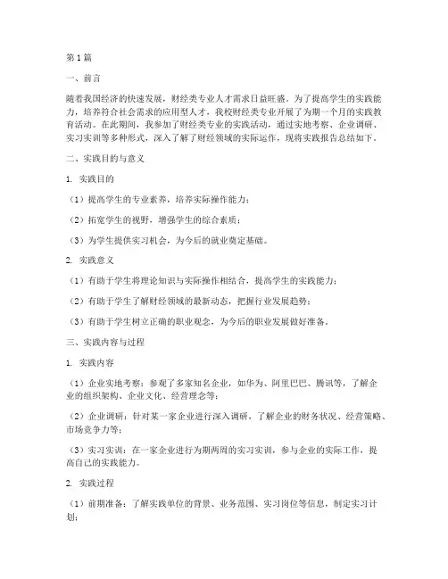 财经类专业实践报告总结(2篇)