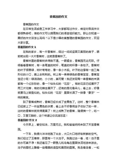 香蕉园的作文