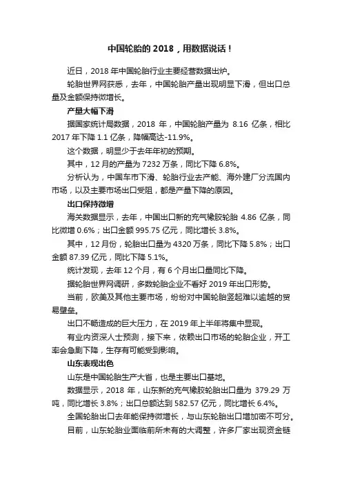 中国轮胎的2018,用数据说话!