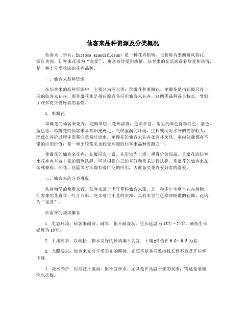 仙客来品种资源及分类概况