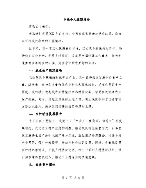 乡长个人述职报告(2篇)
