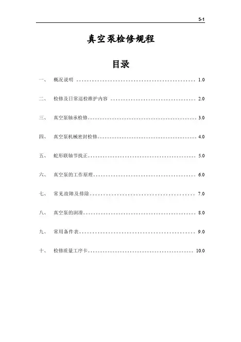 真空泵检修规程