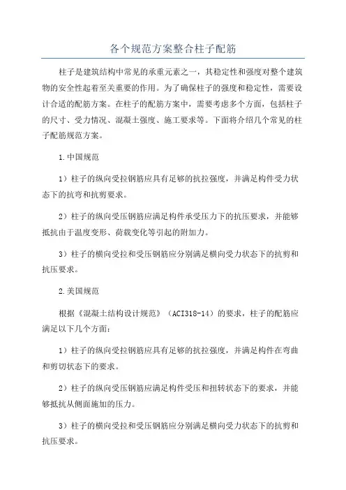 各个规范方案整合柱子配筋