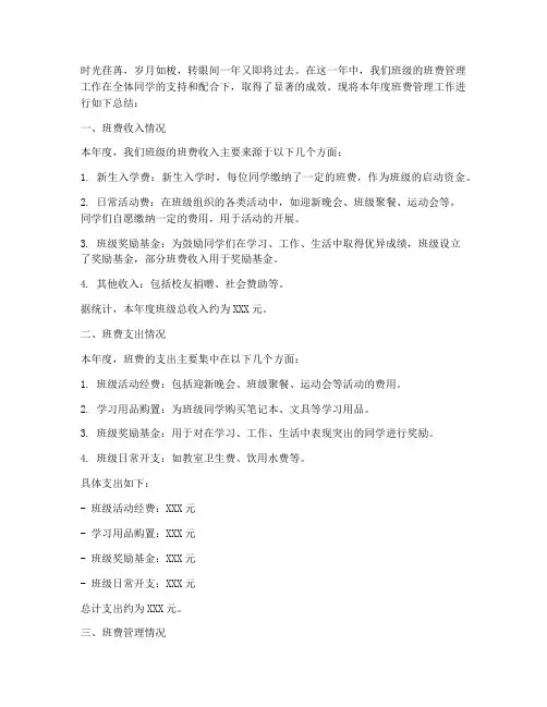 班费年终总结范文