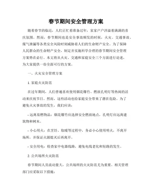 春节期间安全管理方案