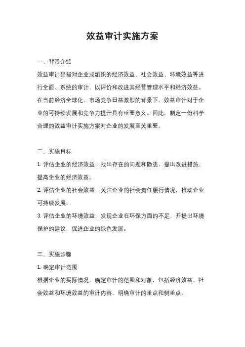 效益审计实施方案