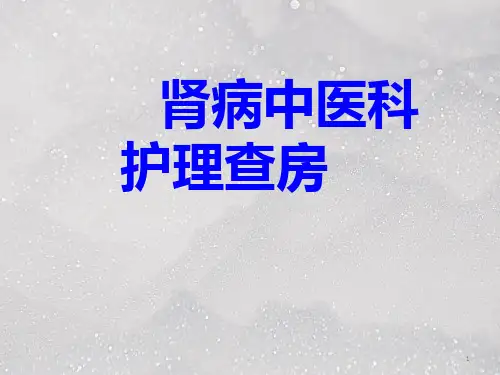 肾病中医科护理查房PPT课件