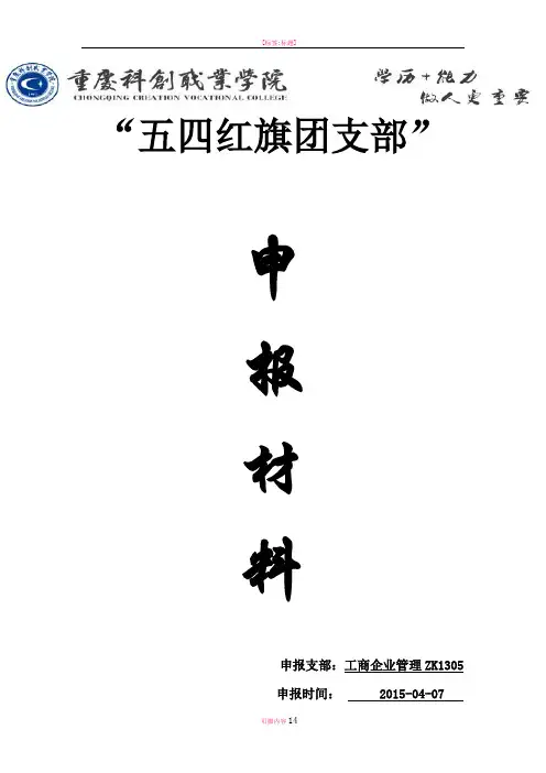 大学红旗团支部申报材料