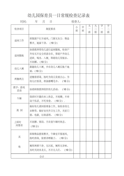 保育员一日常规检查表-精选.pdf