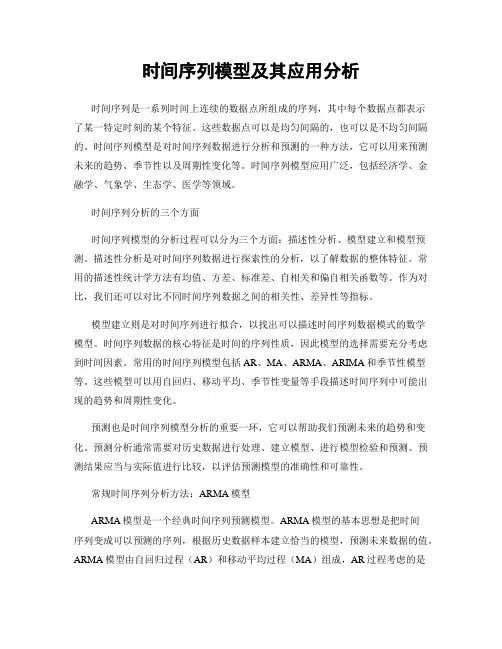 时间序列模型及其应用分析