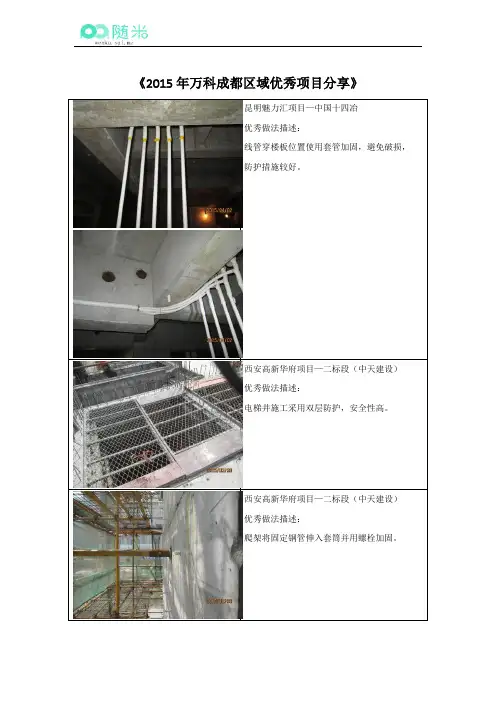 2015年万科成都区域优秀项目分享