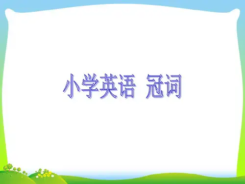 小升初英语知识点专项复习专题二词类冠词课件